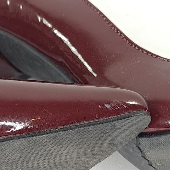 Moda Spana Patent Leather Heels Maroon Pointed Toe - Picture 10 of 10